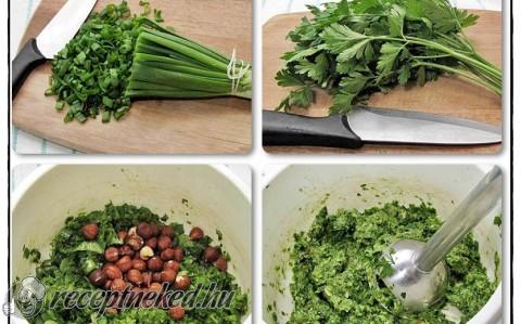 Pesto újhagyma szárból