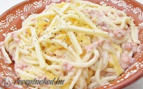 Carbonara spagetti, húsvéti sonkából