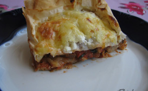 Csirkés gombás rétes „lasagne”