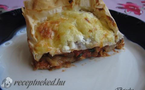 Csirkés gombás rétes „lasagne”