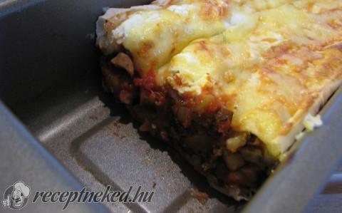 Csirkés gombás rétes „lasagne”