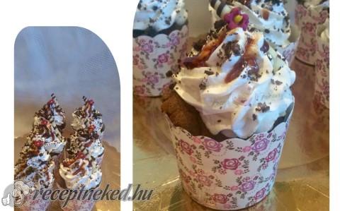 Csokis-oreos cupcake karamellöntettel