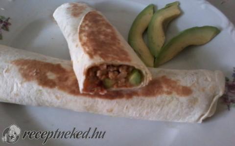Bolognai avokádós taco