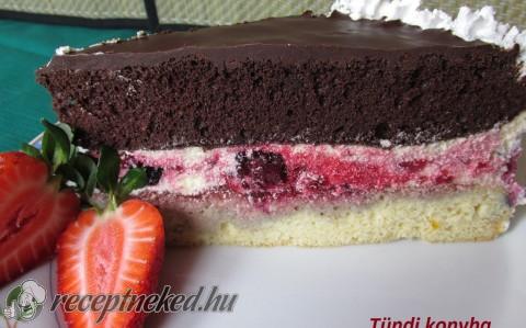 Erdei gyümölcsös, vaníliakrémes torta