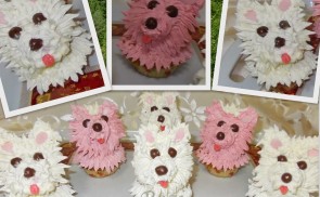 Meggyes muffin vajkrém diszítéssel