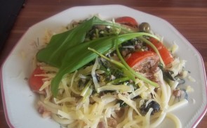 Medvehagymás-baconös makaróni parmezánnal