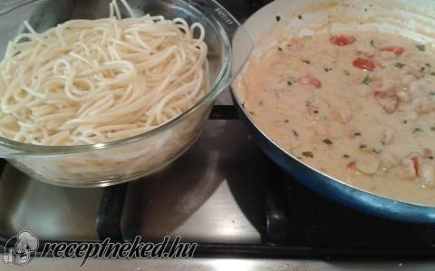 Garnélás spagetti