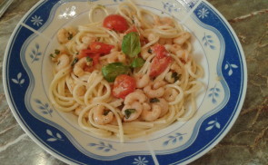 Garnélás spagetti