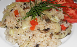 Rizses paprika gombával