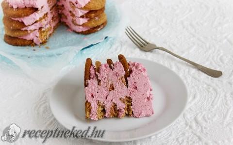 Zabkekszes-málnahabos torta