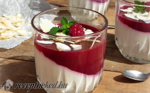 Málnás-kókuszos panna cotta