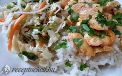 Fokhagymás-chilis csirkemell csíkok