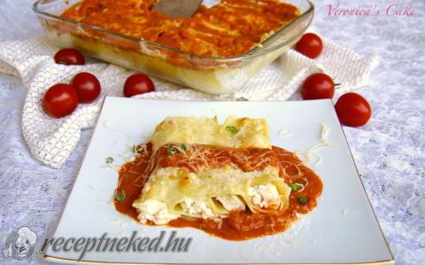 Ricottával töltött cannelloni, mascarpone-s paradicsomszósszal