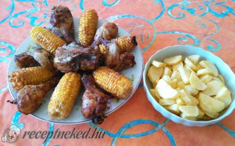 Fritőz csirke körettel