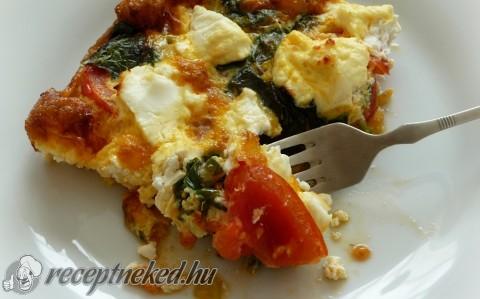 Ricottás, paradicsomos, spenótos frittata