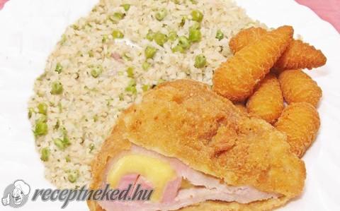 Sajttal-sonkával töltött borda (Cordon Bleu)