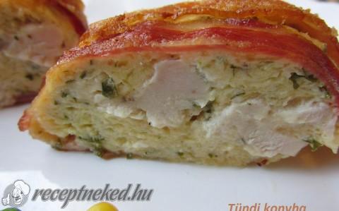 Baconos csirkemell őzgerincben sütve