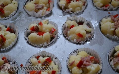 Sonkás karfiol muffin