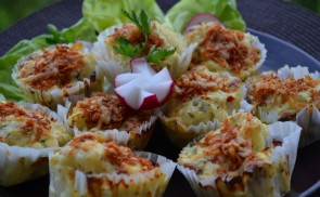 Sonkás karfiol muffin