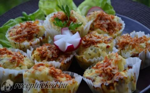Sonkás karfiol muffin