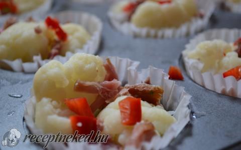 Sonkás karfiol muffin