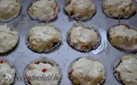 Sonkás karfiol muffin
