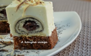 Kakaós-túrós-mákos kocka