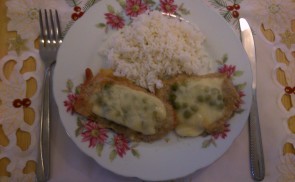 Sajtos-zöldborsós szelet