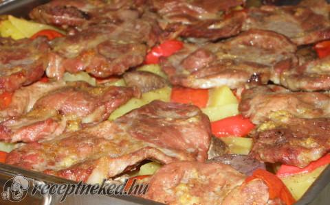 Mézes-mustáros tarja vele sült körettel