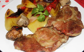 Mézes-mustáros tarja vele sült körettel