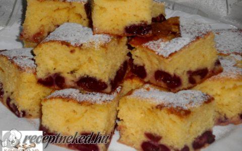 Tejfölös, cseresznyés piskóta