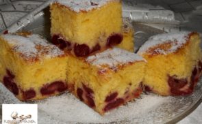 Tejfölös, cseresznyés piskóta