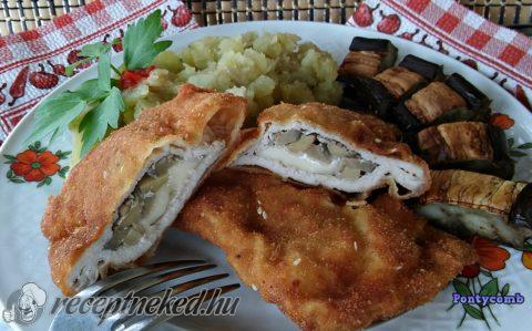Sajttal és gombával töltött karajszelet