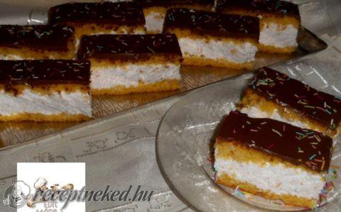 Tejszínes eperjoghurtos szelet