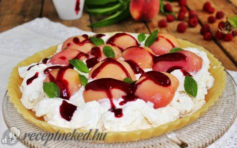 Peach Melba marcipános jégkrémtorta