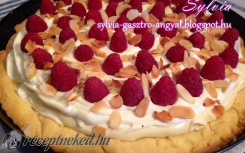 Fehércsokis málnás mascarponés linzertorta
