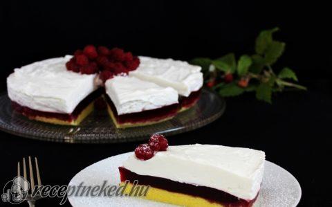 Málnazselés-tejfölhabos torta