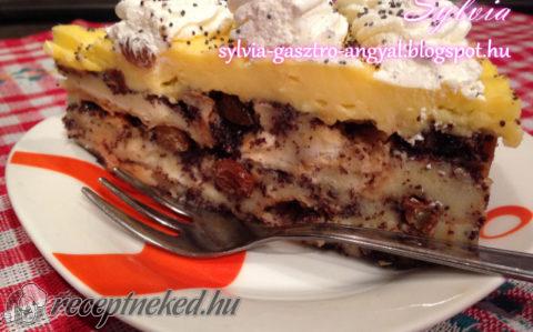 Mákosguba torta madártej krémmel