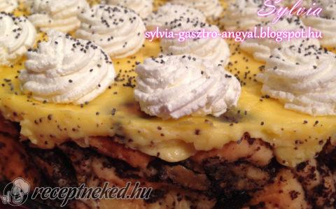 Mákosguba torta madártej krémmel