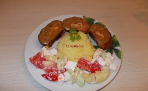 Sajttal, sonkával töltott fasírt