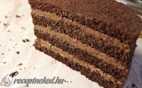 Csokoládé torta főzött krémmel