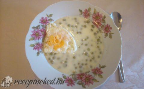 Tejfölös zöldborsófőzelék