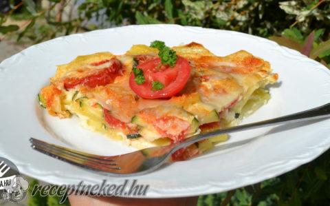Cukkinis burgonya gratin