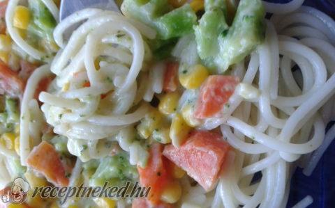 Carbonaras zöldséges spagetti