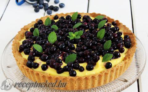 Áfonyás, vaníliakrémes pitetorta