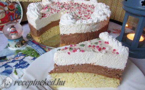 Tejszínes-csokikrémes torta