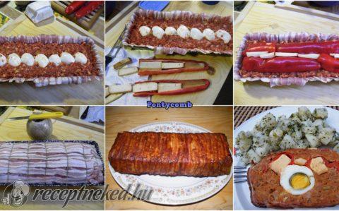 Sajttal és paprikával töltött stefánia bacon köntösben