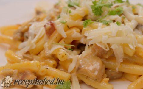 Gombás-sajtszószos makaróni