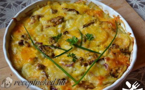 Gombás burgonya gratin