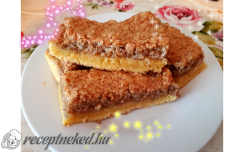 Gesztenyekrémes-dióhabos linzer szelet